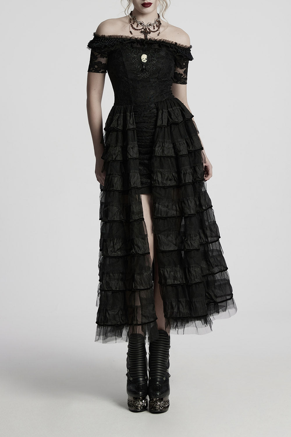 womens tiered gothic gown 