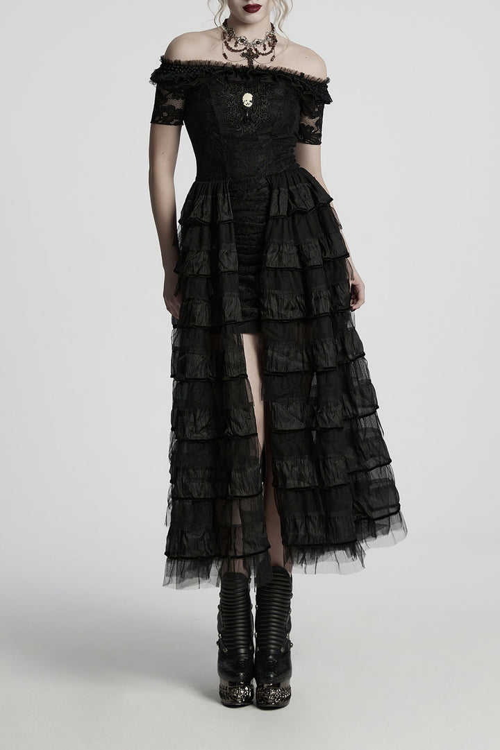 womens tiered gothic gown 