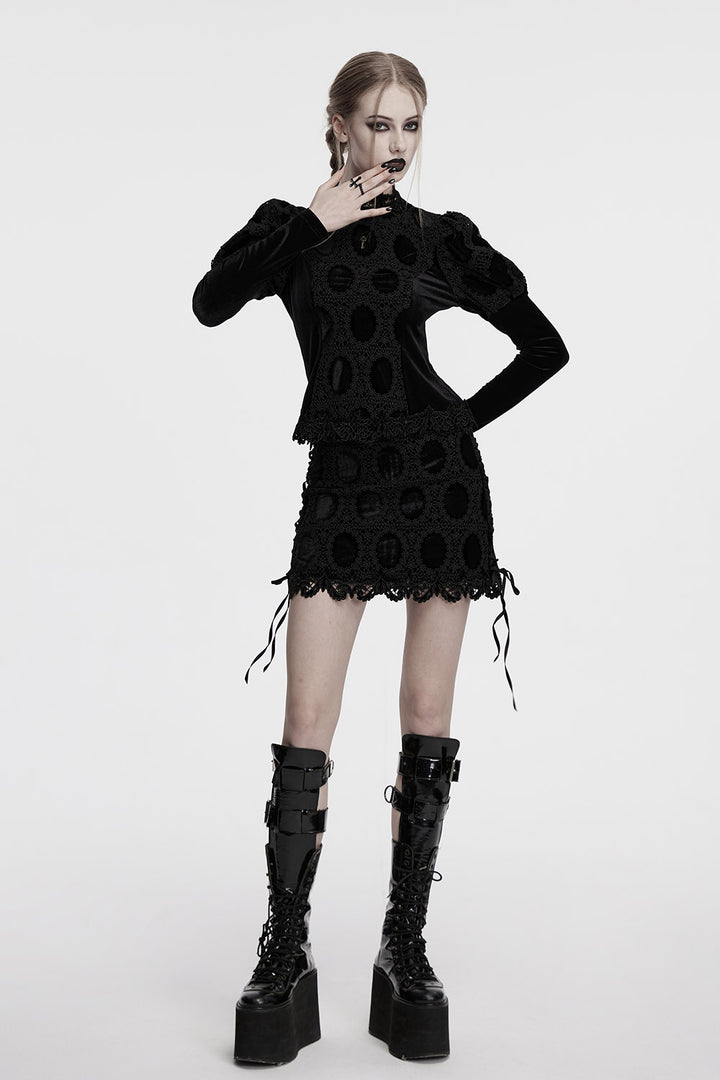 whimsical puff sleeve gothic top