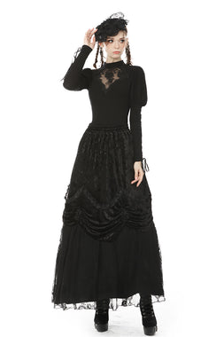 Dead Roses Goth Puffed Sleeve Top