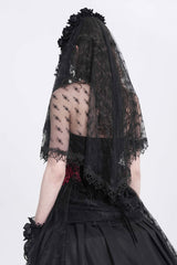 black funeral veil headpiece by devil fashion
