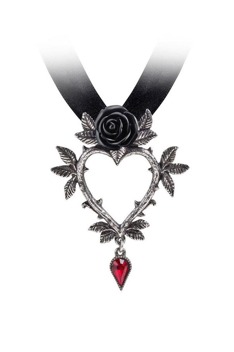 gothic heart choker necklace