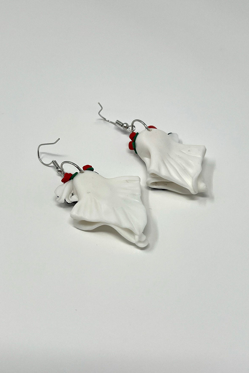 gothic ghost earrings with silver earwire fishhooks made with 925 silver