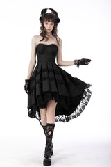 gothic layered black dress