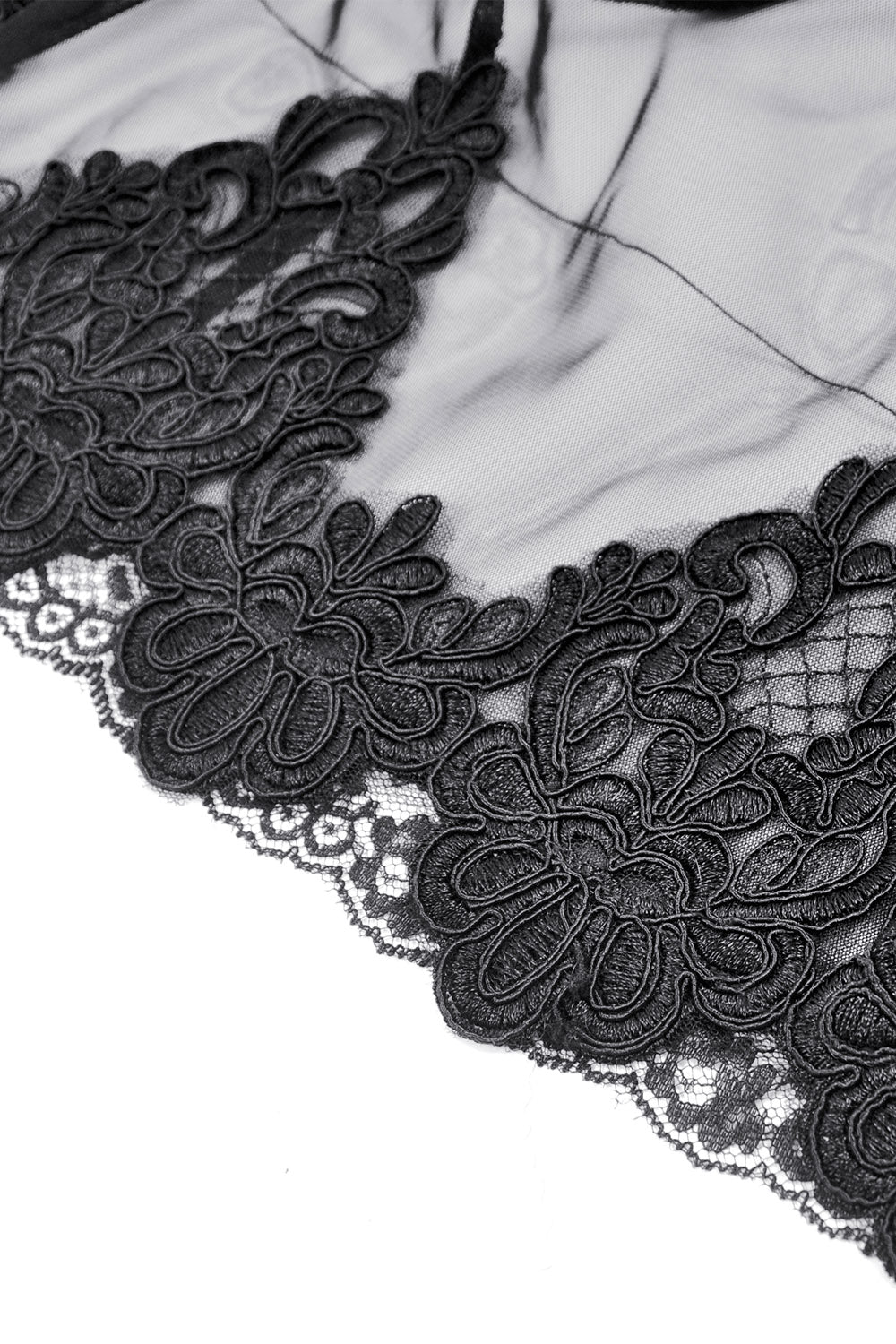 womens lolita goth high waisted black embroidered skater skirt