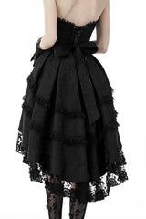 embroidered high low hem dress