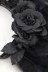 gothic black flower headband 