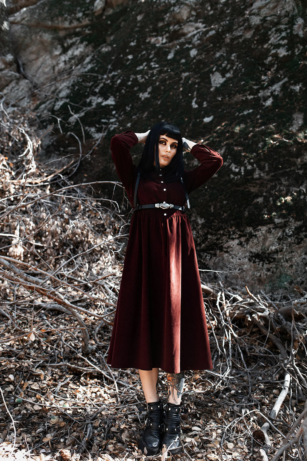 woemns ruby red witch dress