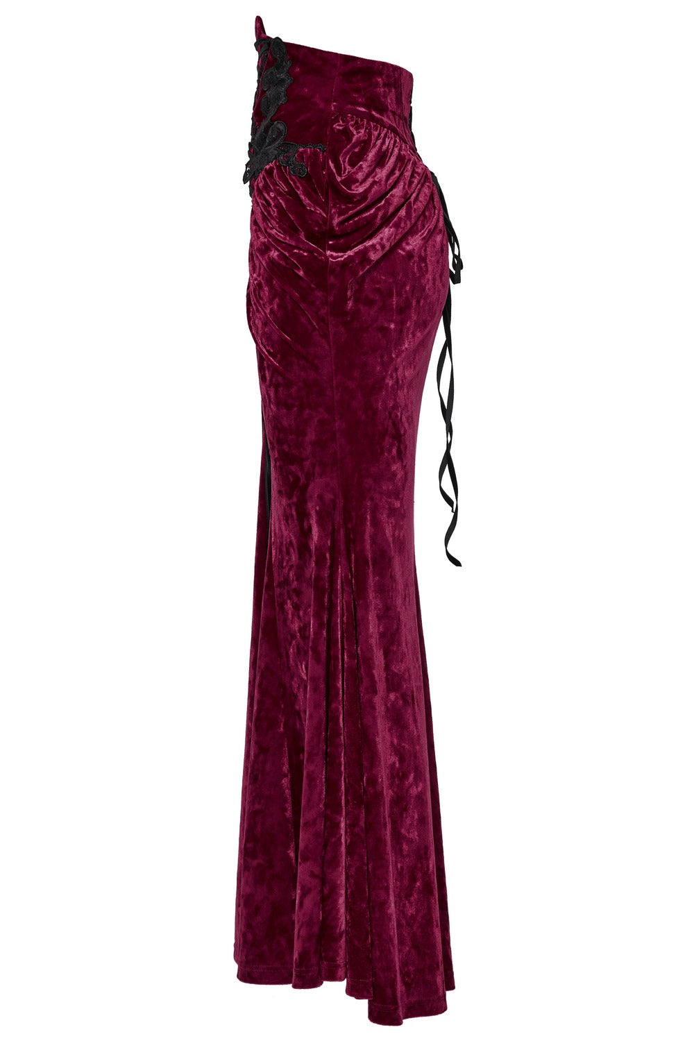 long deep red velvet skirt by punk rave