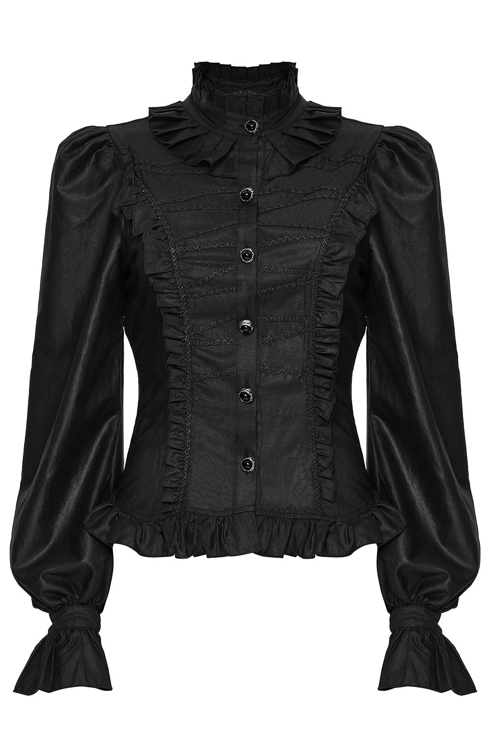 womens ruffled hem gothic blouse