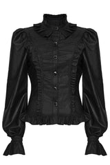 womens ruffled hem gothic blouse