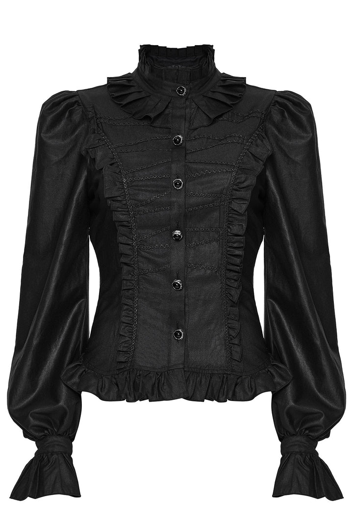 womens ruffled hem gothic blouse