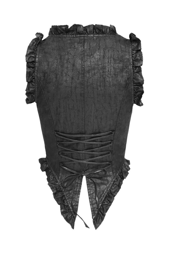 black swallowtail gothic vegan leather corset top