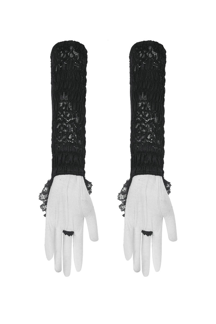 embroidered gothic gloves by dark in love