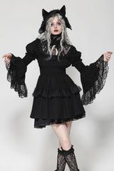Dark In Love goth lace dress on model