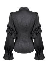 high collar long sleeve gothic blouse