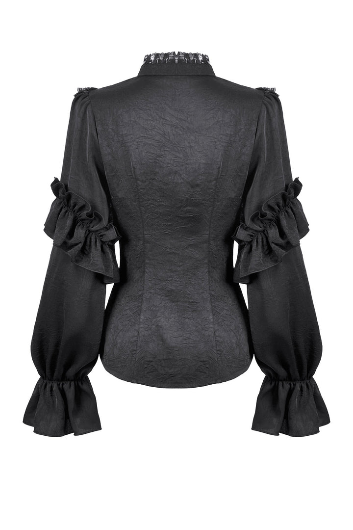 high collar long sleeve gothic blouse