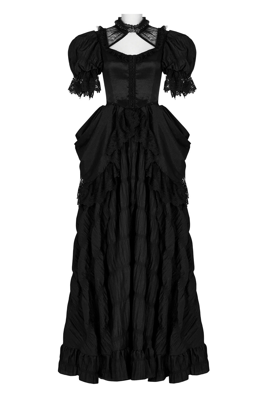 puffed sleeve gothic gown womens