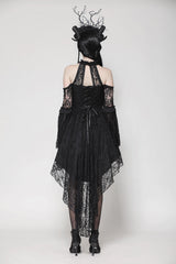 high low hem halter neck dress 