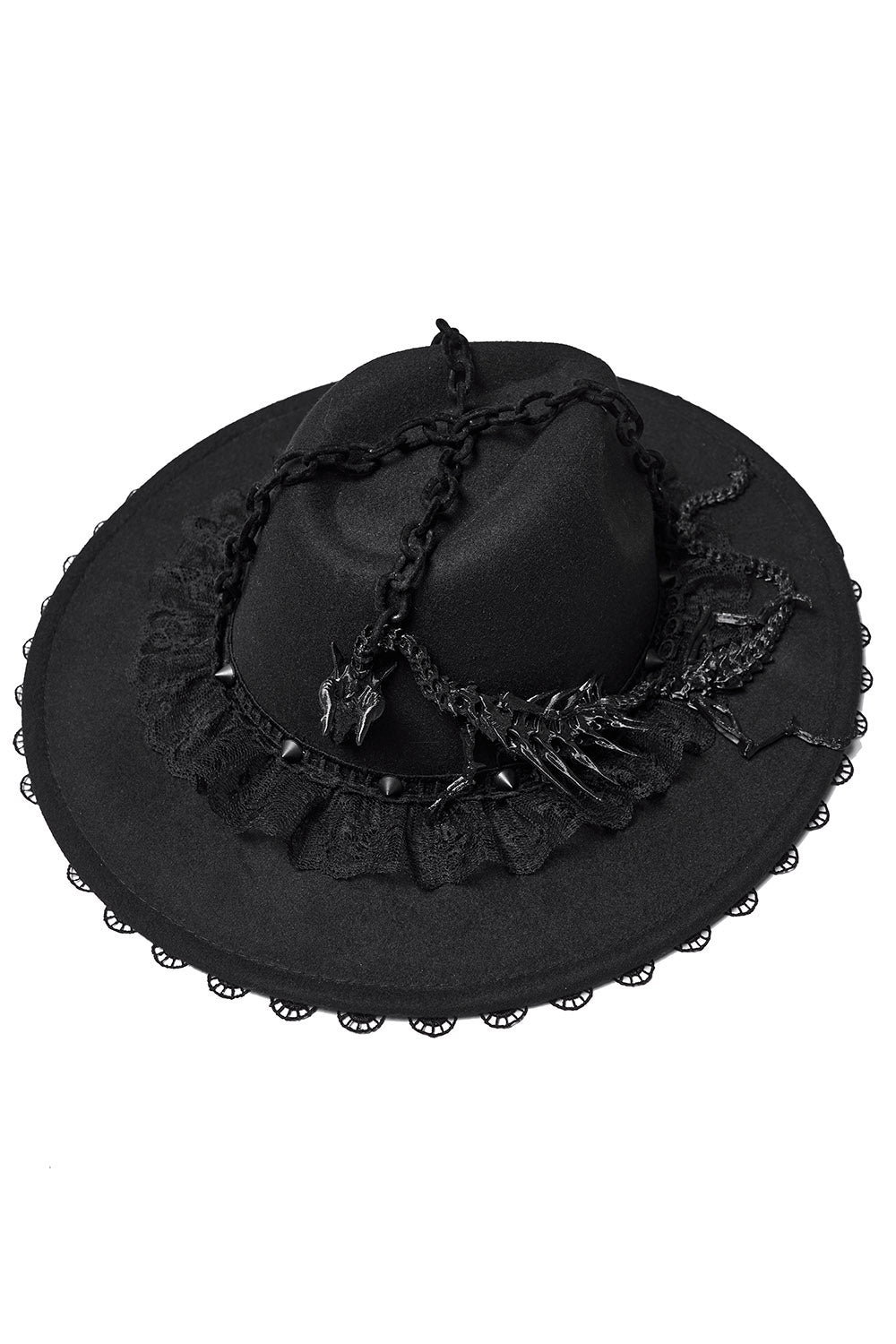 punk gothic hat with chains