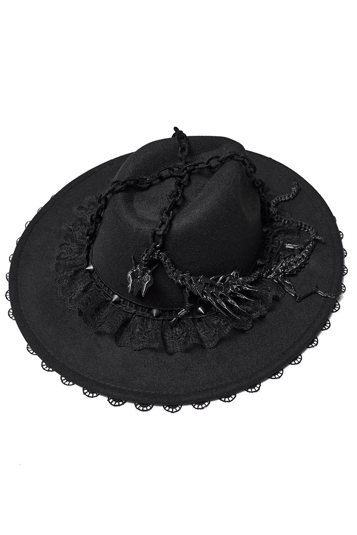 punk gothic hat with chains