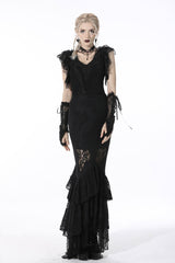 v-neck lace gothic top