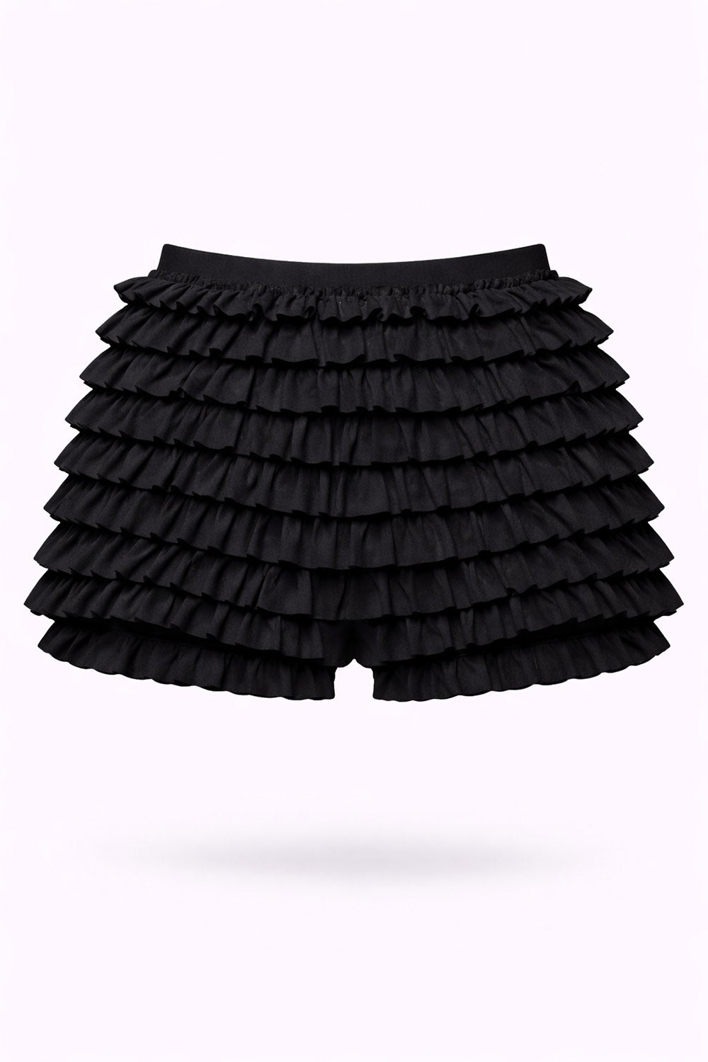 tiered plus size black ruffled bloomer shorts by groovy things
