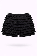 tiered plus size black ruffled bloomer shorts by groovy things