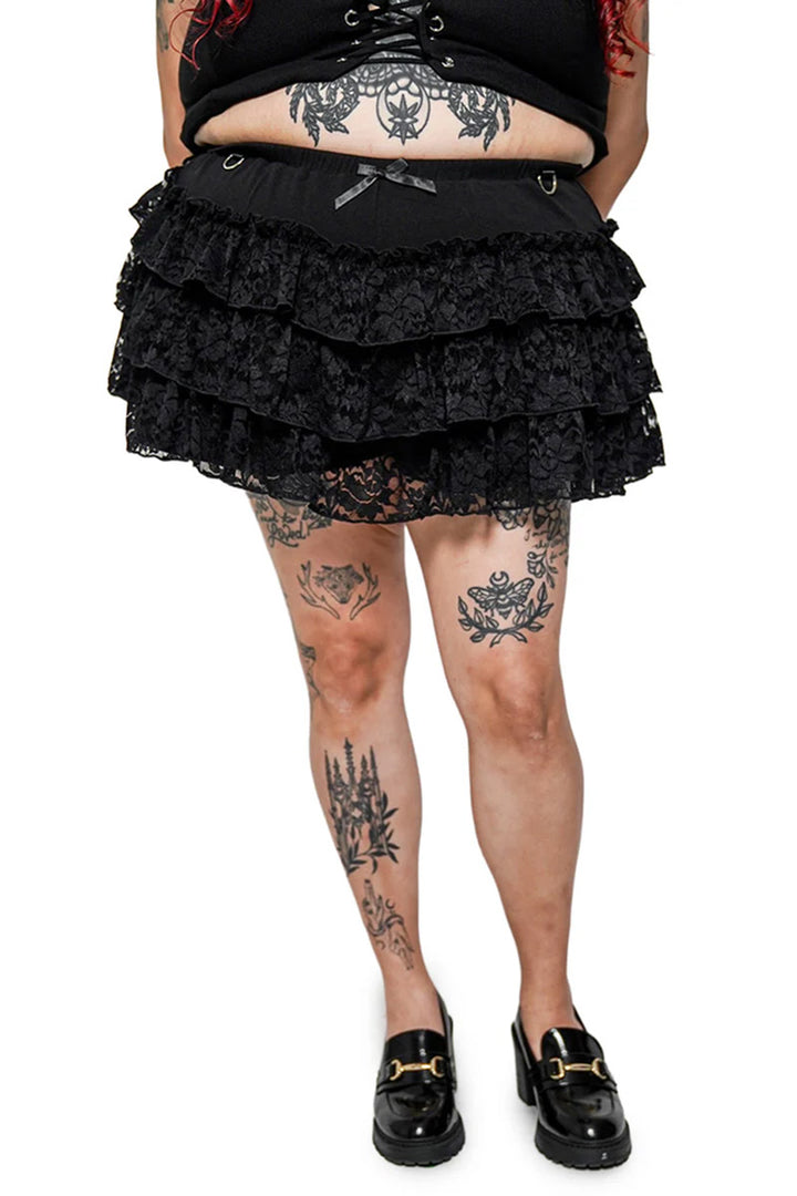 womens plus size mini ruffle bloomers with bows and d-rings
