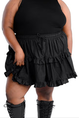 high waisted  ruffle mini skirt
