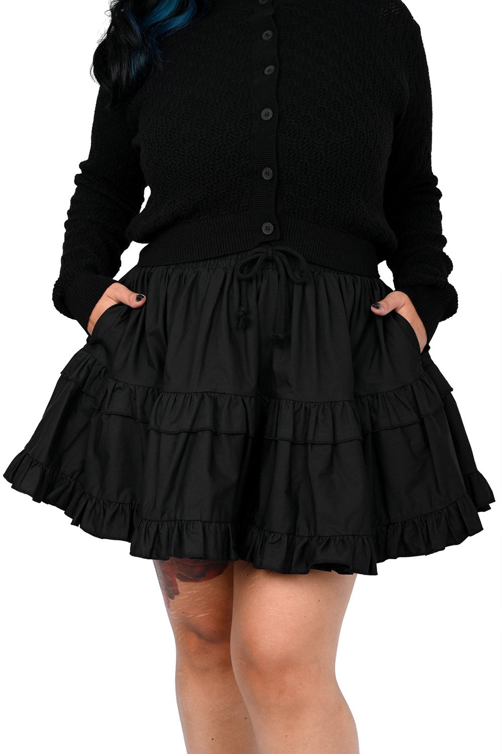 tiered  ruffle mini skirt