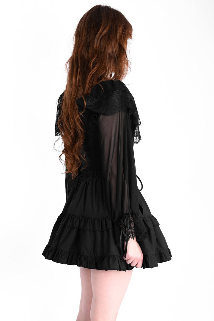poofy black cupcake ruffle mini skirt