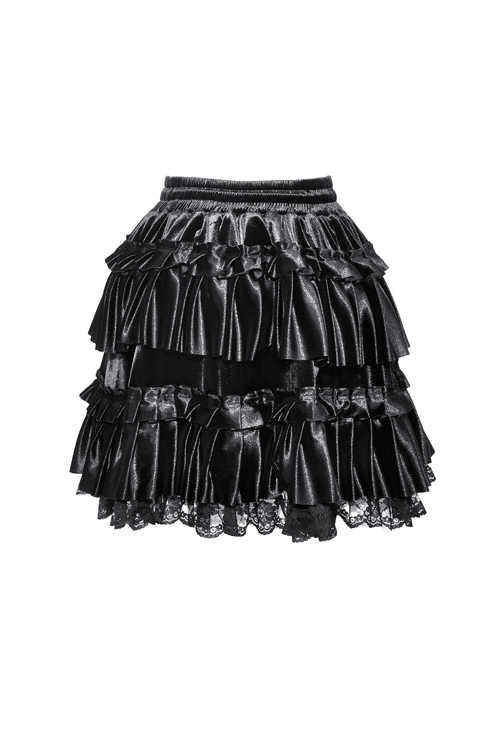 tiered lace mini skirt