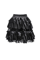 tiered lace mini skirt