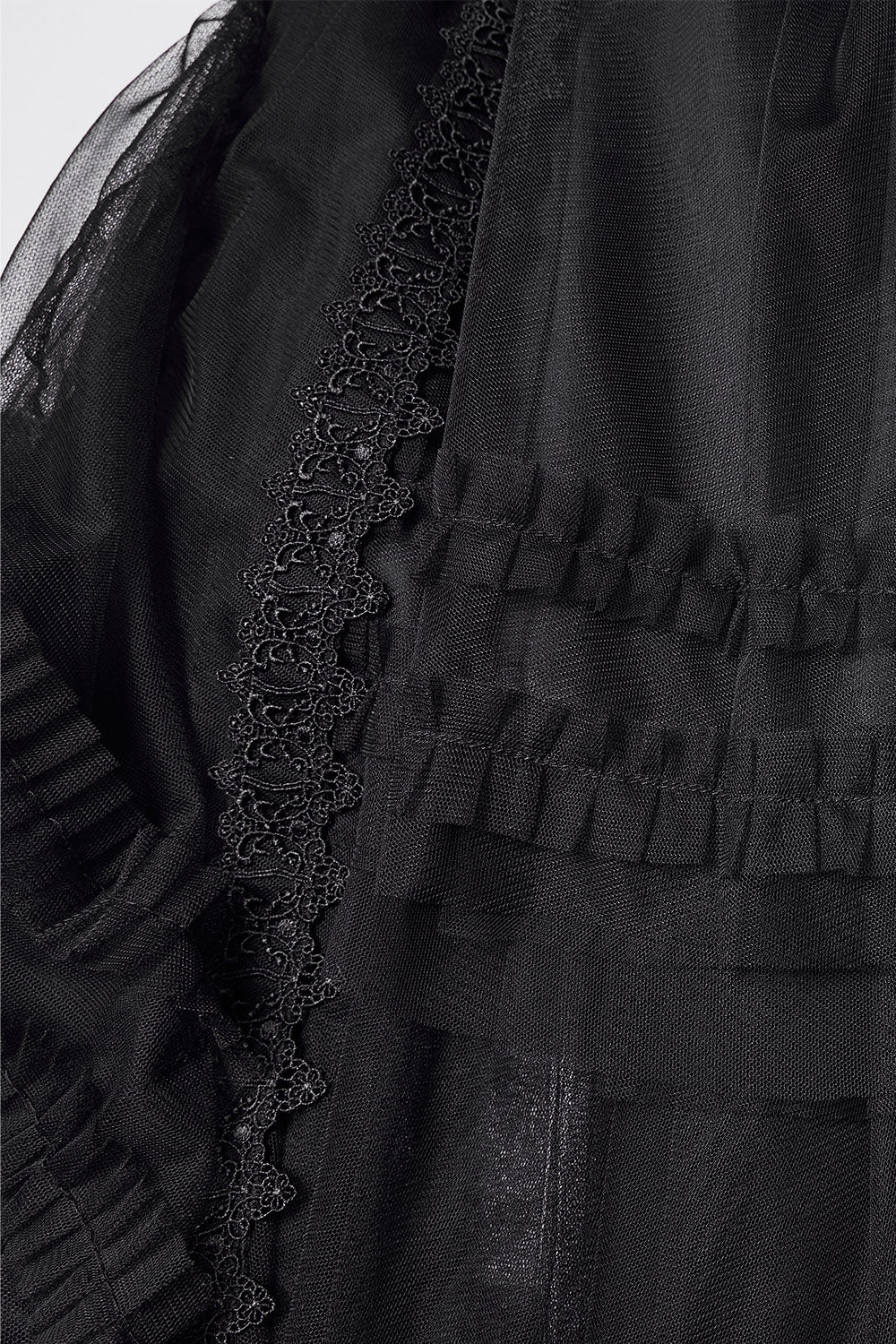 multilayered ruffled long to short victorian goth skirt
