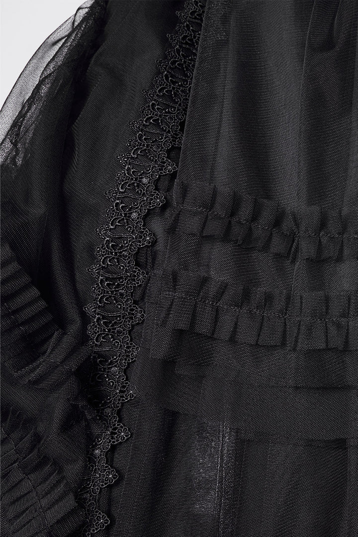 multilayered ruffled long to short victorian goth skirt