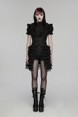 womens long ruffled vest