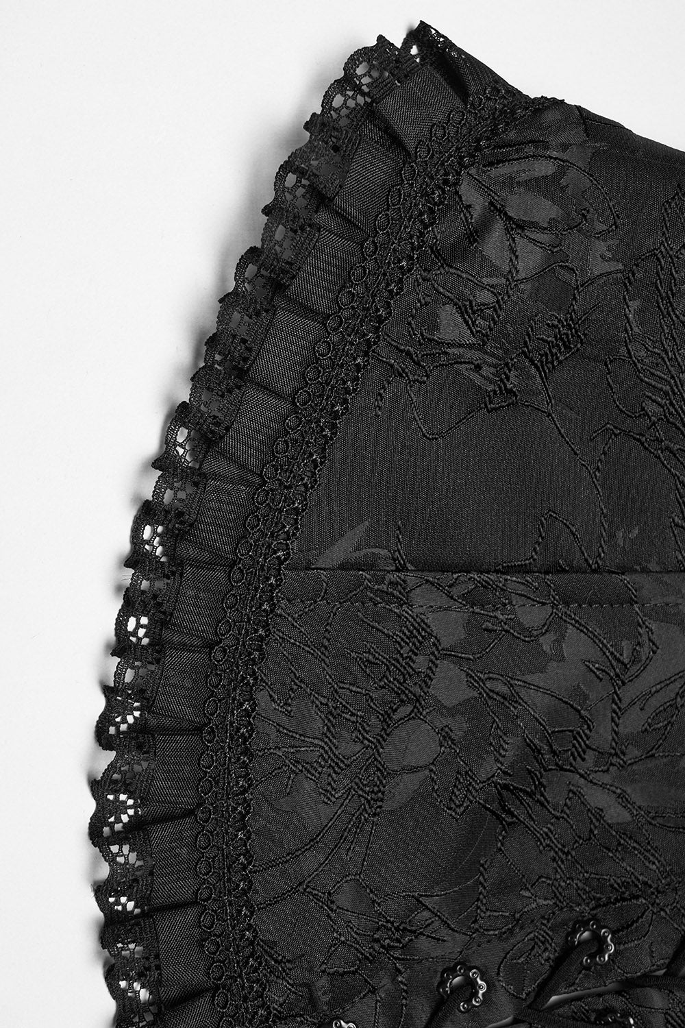brocaded womens black lace vest