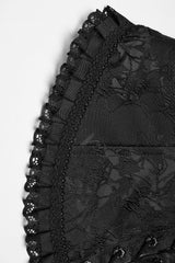 brocaded womens black lace vest