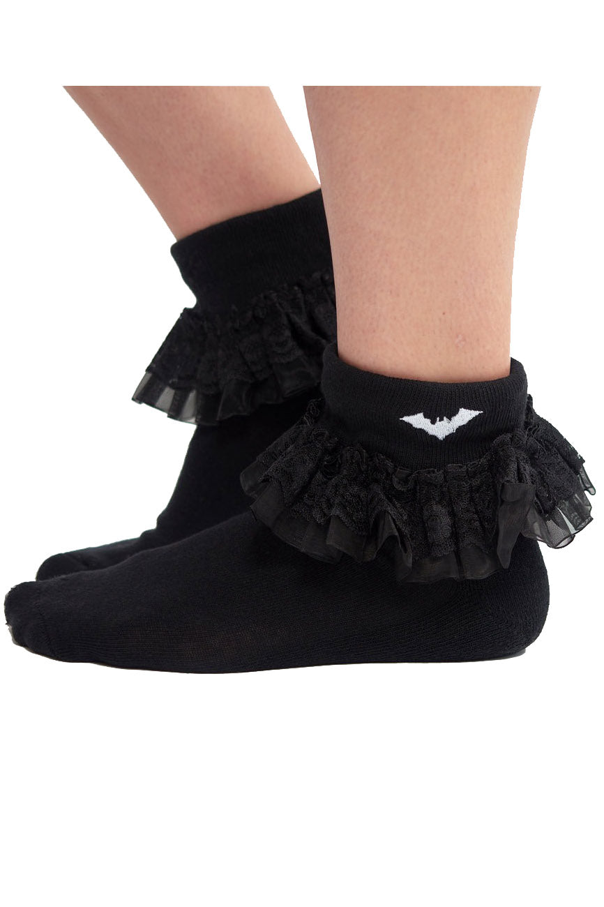 embroidered gothic socks