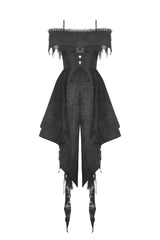 Mischief Maker Tattered Off Shoulder Dress