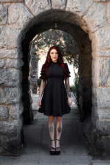 womens puff sleeve haunting dress