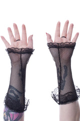 gothic lolita finger loop gloves