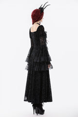 womens long sleeve black gothic long dark in love dress