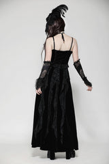 womens tattered lace gown