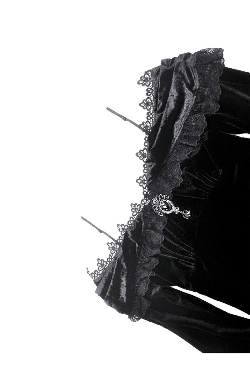 lace-up gothic embroidered dress