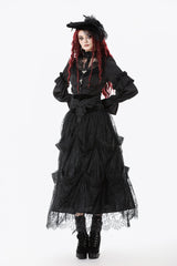 ruffled sleeve long sleeve gothic blouse