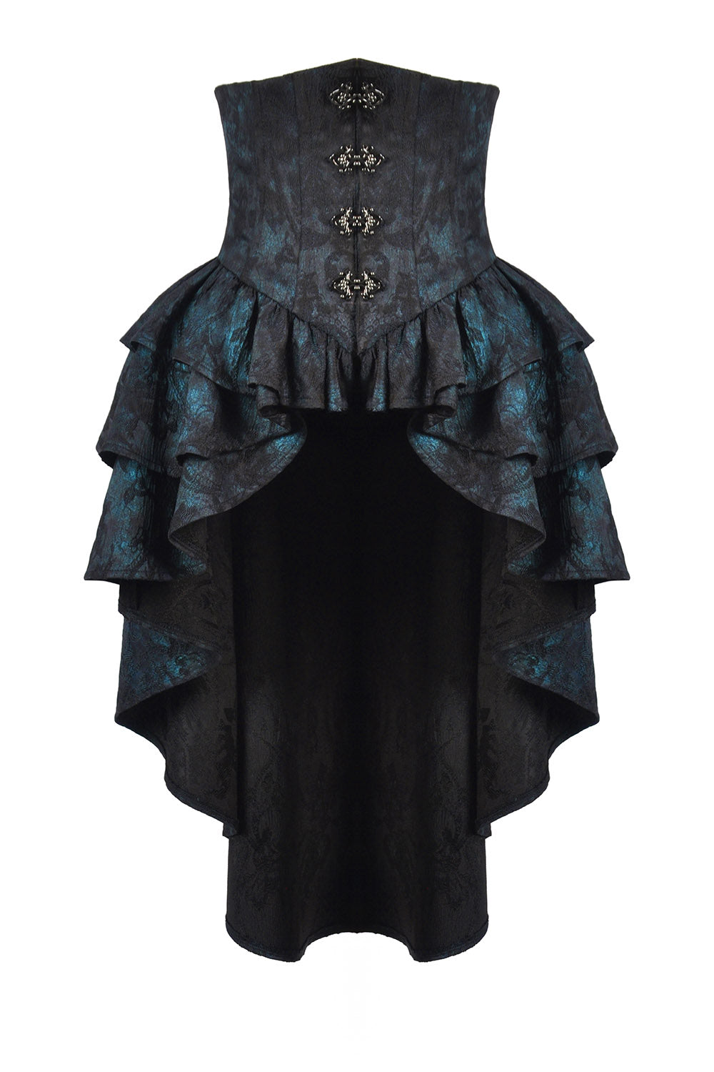 high waisted victorian skirt with ruffled tail