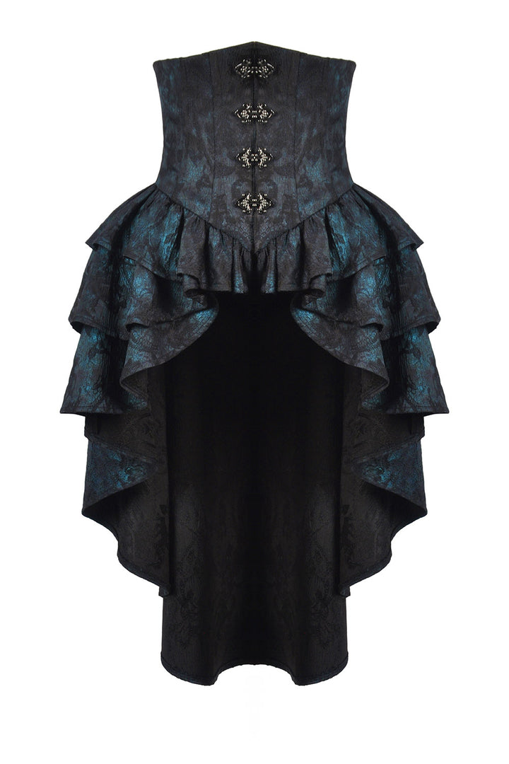 high waisted victorian skirt with ruffled tail