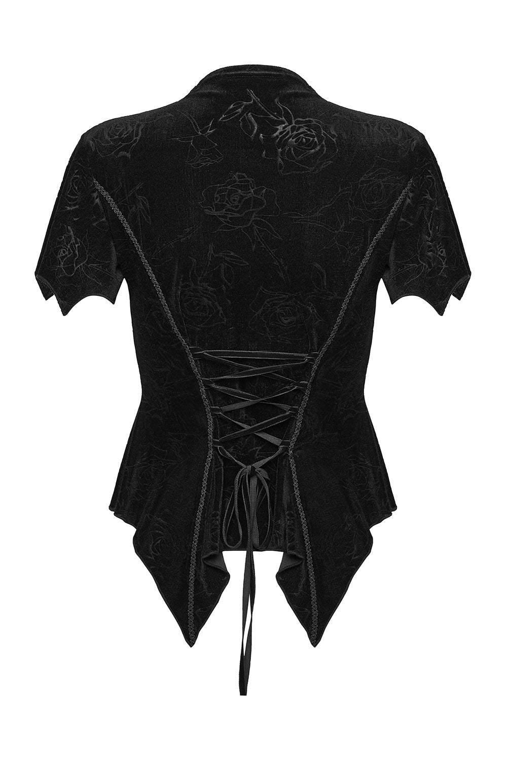 romantic beaded black velvet chest keyhole cutout top